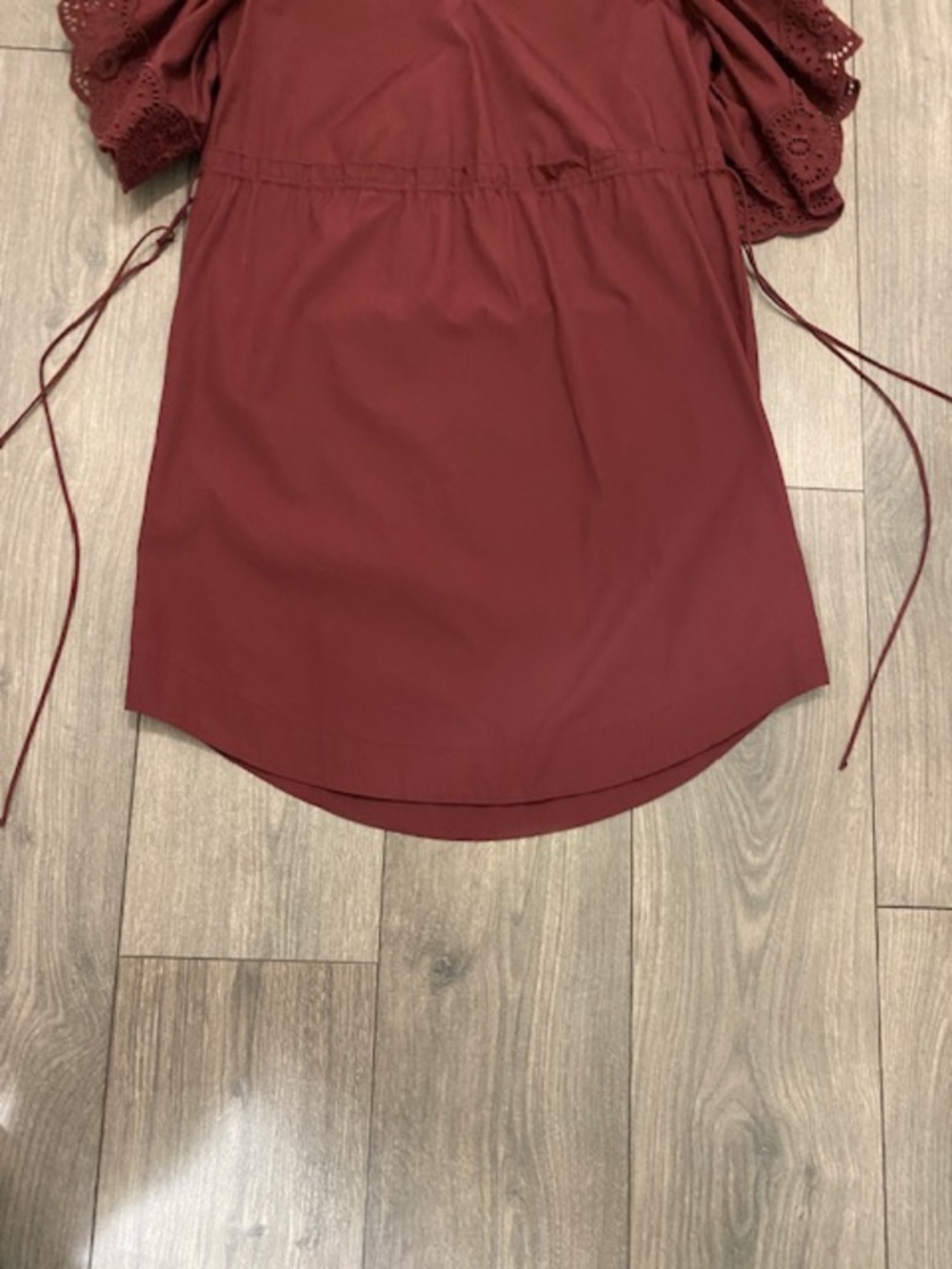 See By Chloe Burgundy Cotton Mini Dress Size 4 NWT - Picture 7 of 10